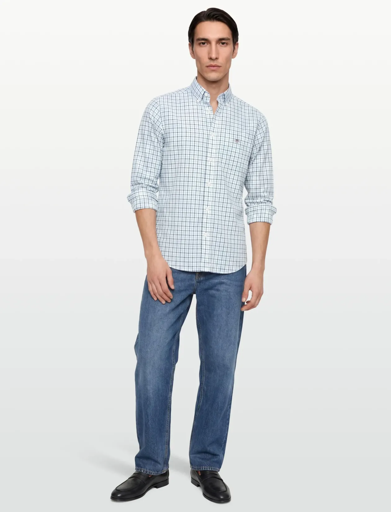 REG CLASSIC POPLIN CHECK - Ternede skjorter