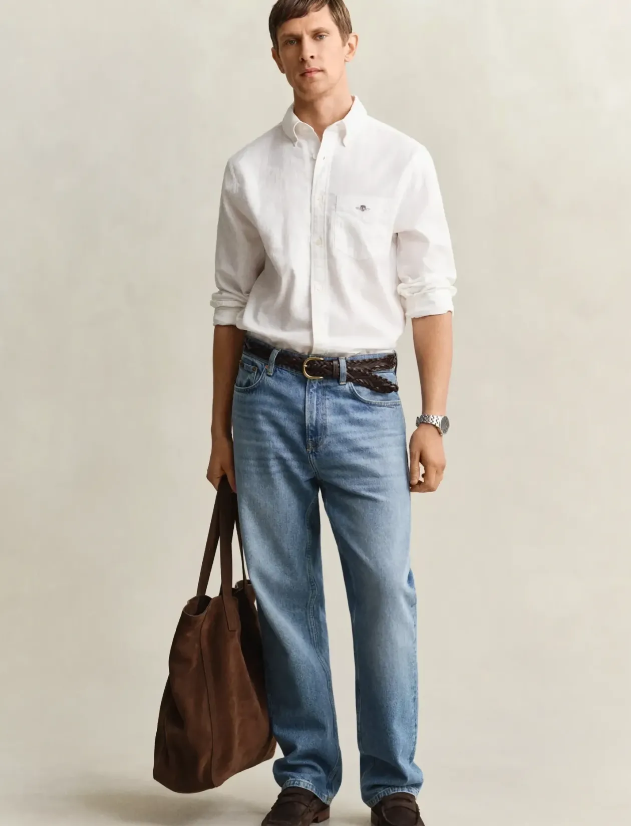 REG COTTON LINEN SHIRT - Hørskjorter
