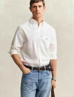 REG COTTON LINEN SHIRT - Hørskjorter