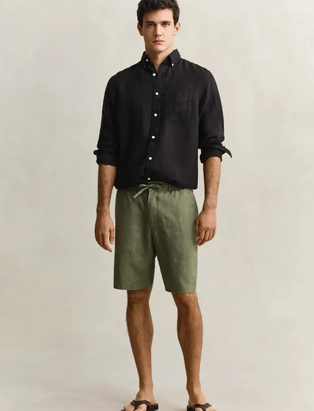 REG LINEN DS SHORTS - Hørshorts
