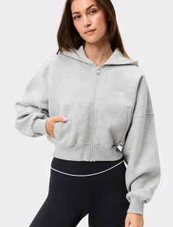 Relaxed Cropped Full Zip Hoodie - Hættetrøjer