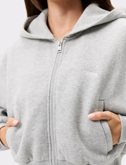 Relaxed Cropped Full Zip Hoodie - Hættetrøjer