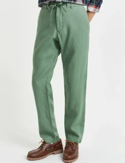 RELAXED LINEN DS PANTS - Hørbukser