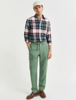 RELAXED LINEN DS PANTS - Hørbukser