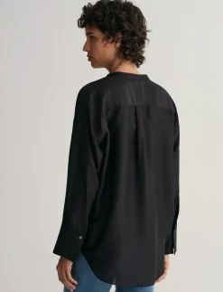 RELAXED STAND COLLAR BLOUSE - Langærmede bluser