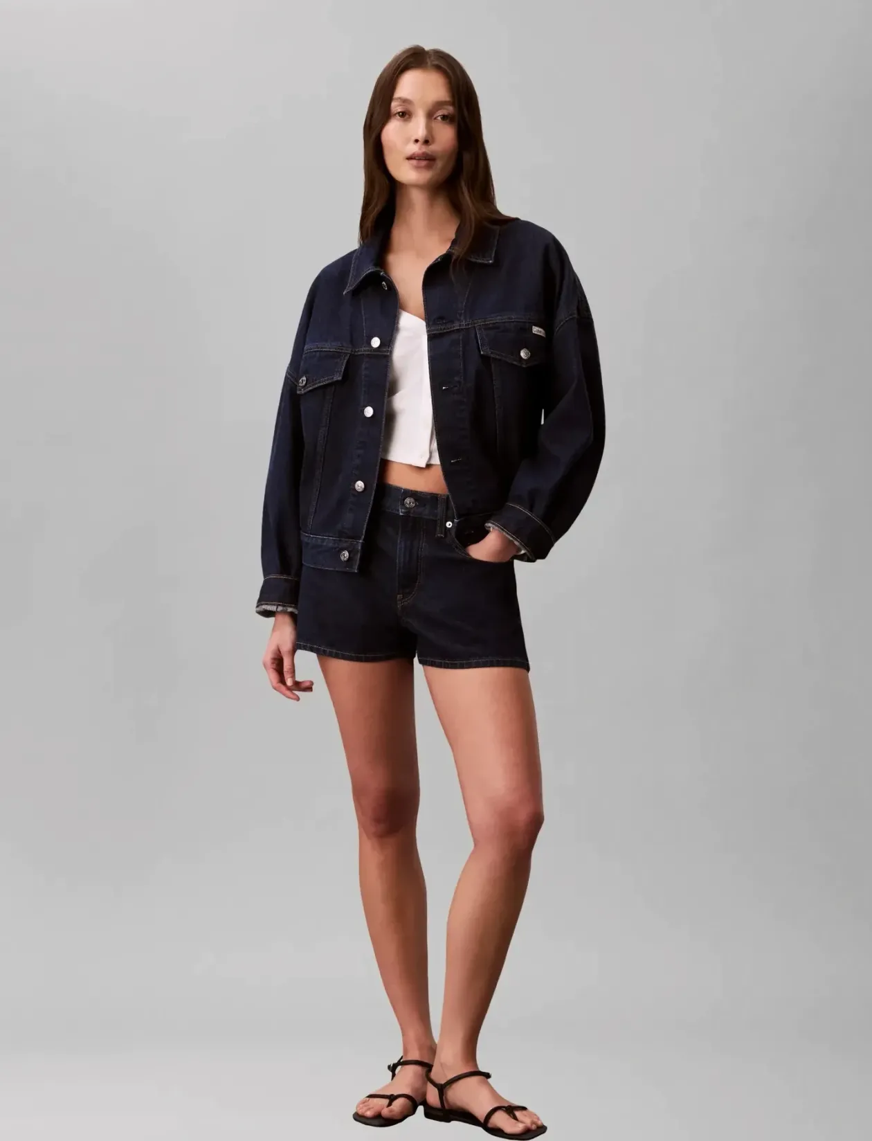 RELAXED TRUCKER TRUE INDIGO - Denimjakker