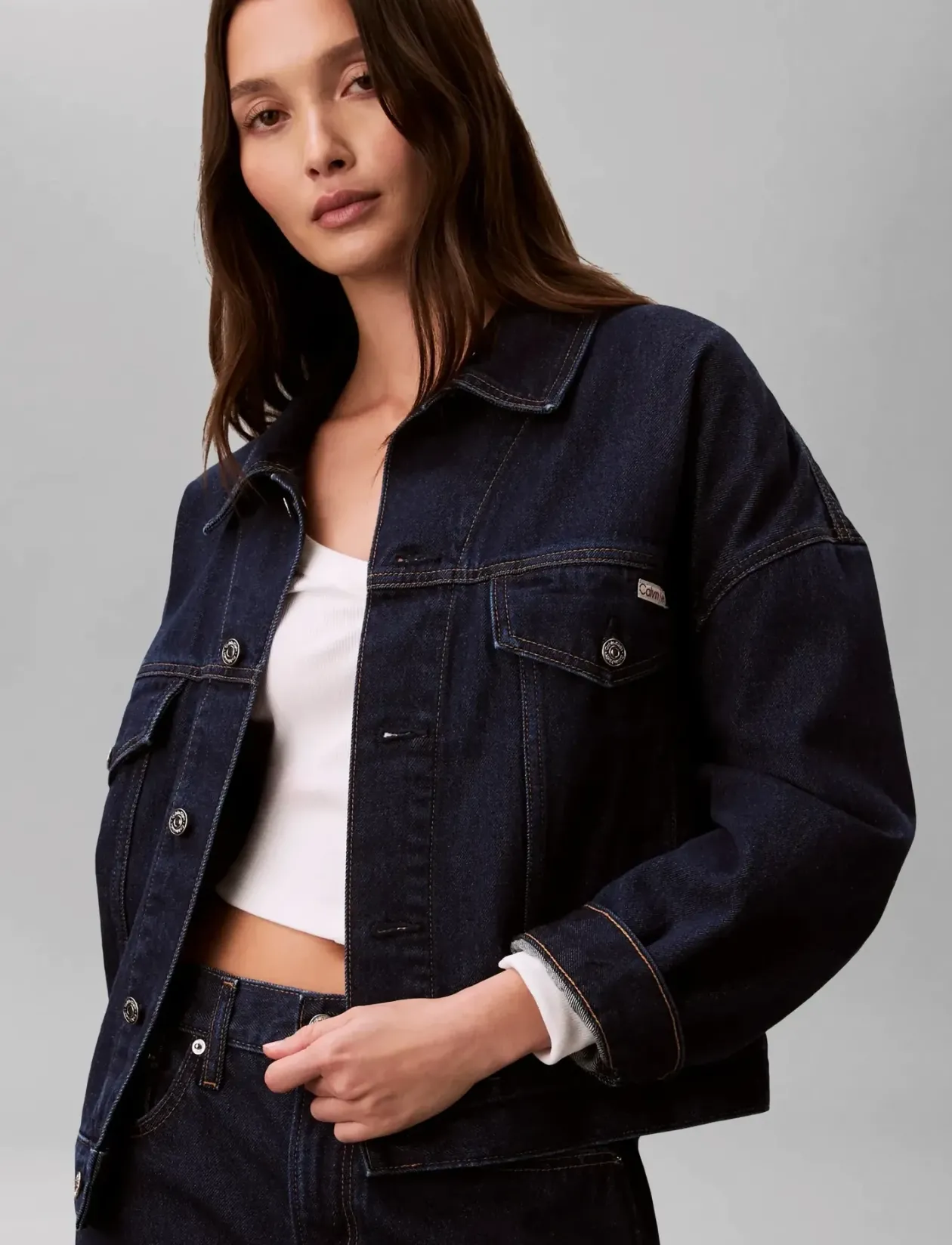 RELAXED TRUCKER TRUE INDIGO - Denimjakker