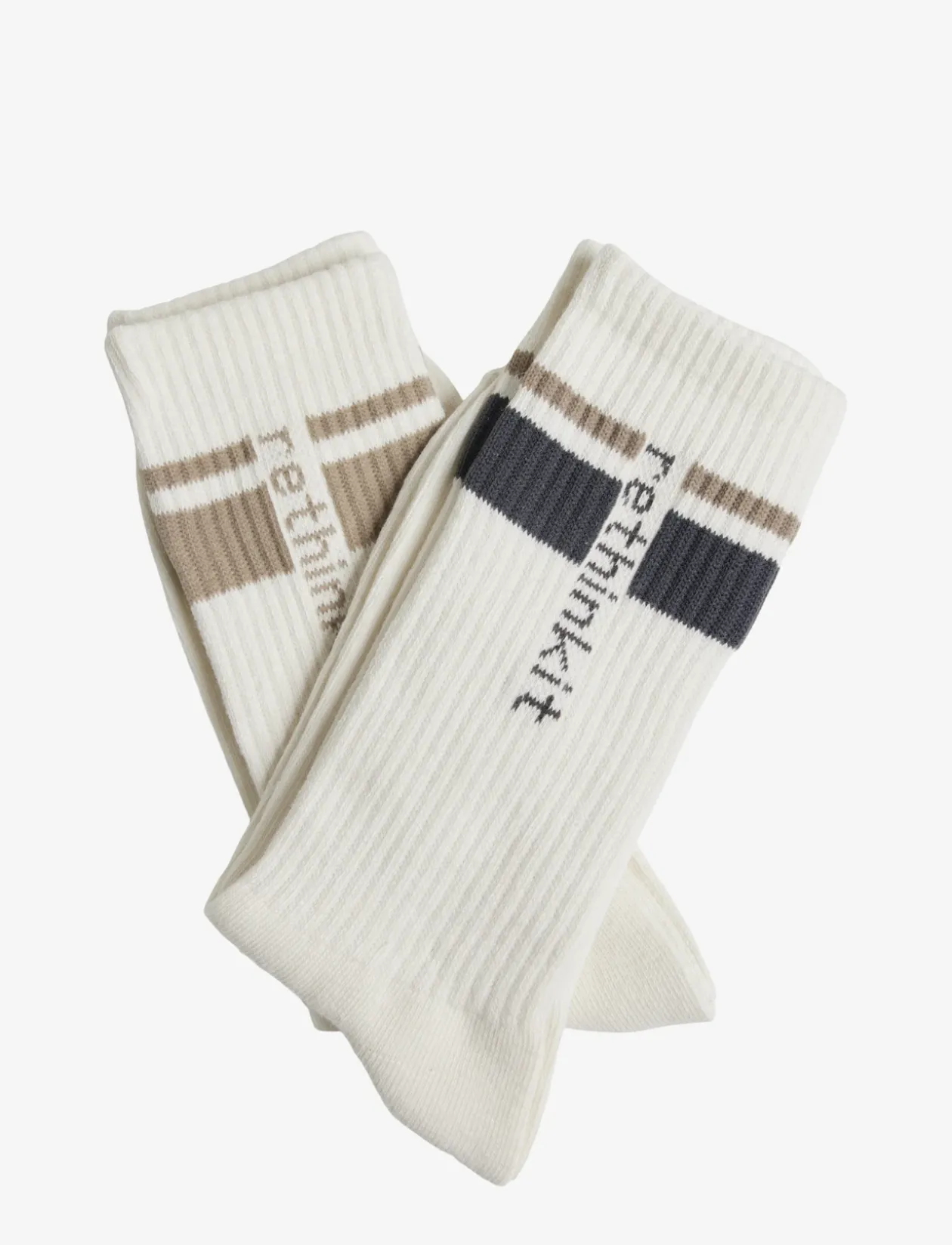 Rethinkit Striped Crew Sock 2pack - Strømper