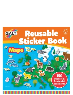 REUSABLE STICKER BOOK MAPS - Klistermærker