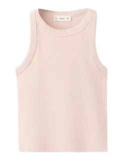 Ribbed cotton-blend top - Ærmeløse
