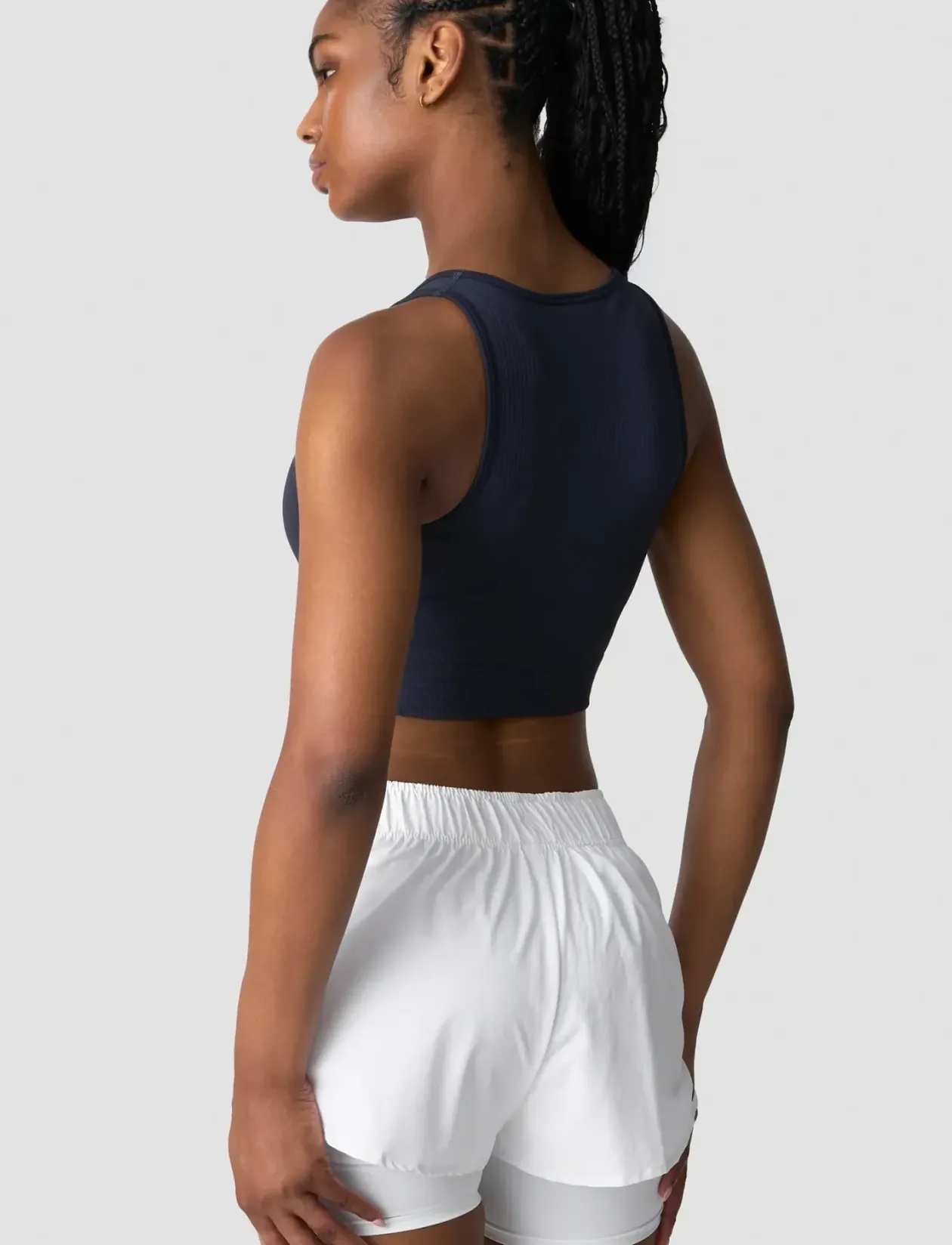 Ribbed Define Cropped V-neck Tank W - Crop tops