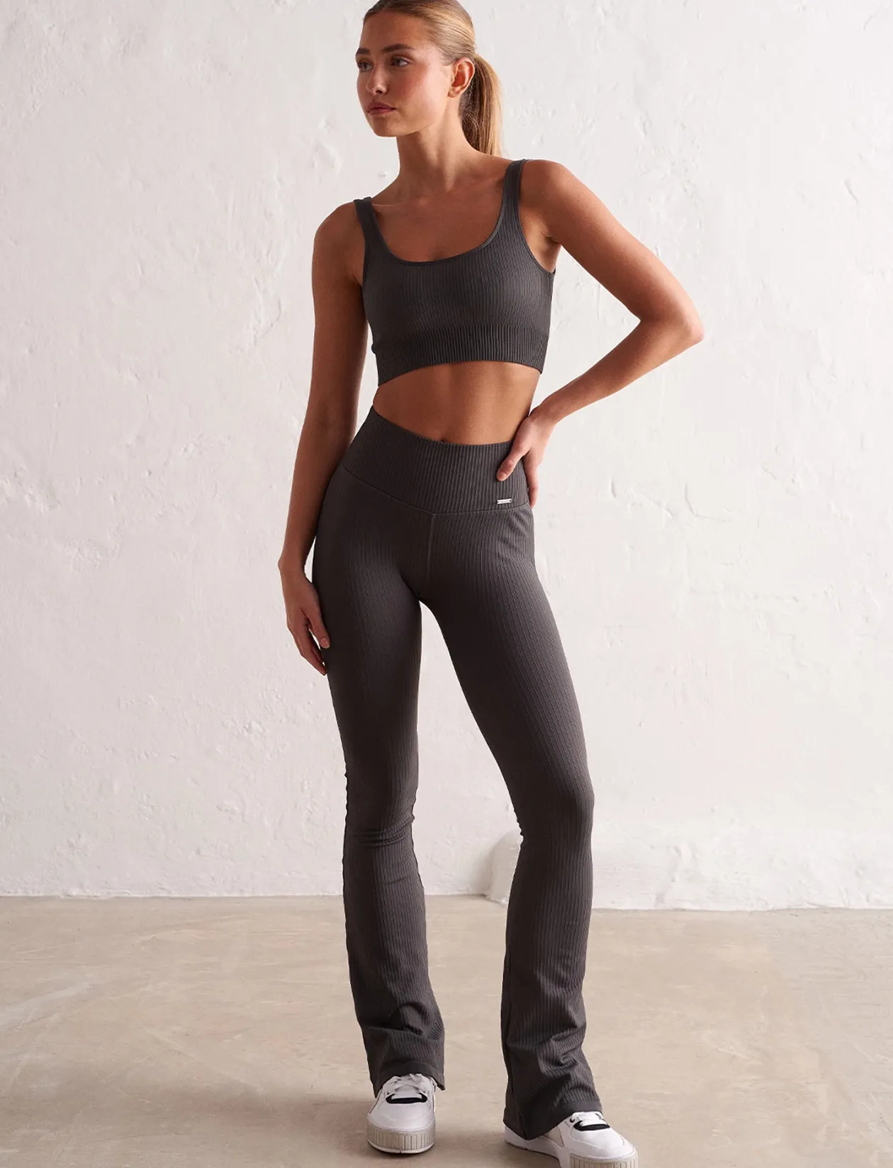Ribbed Seamless Flare Tights - Træningstights