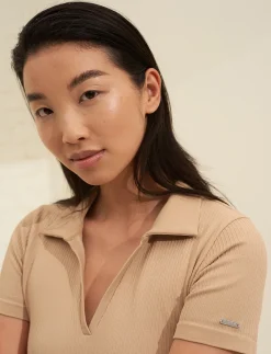 Ribbed Seamless Polo Dress - Korte kjoler