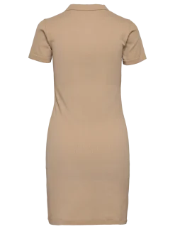 Ribbed Seamless Polo Dress - Korte kjoler