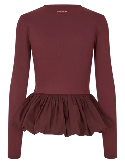 Rib / Light Cotton, Long Sleeve Balloon Top - Langærmede toppe
