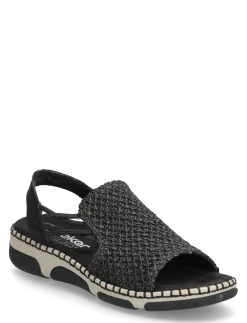Rieker Ladies' sandals 66241-00 Black - Sandaler