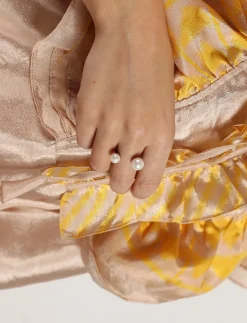 Rio double pearl ring g/white - M - Ringe