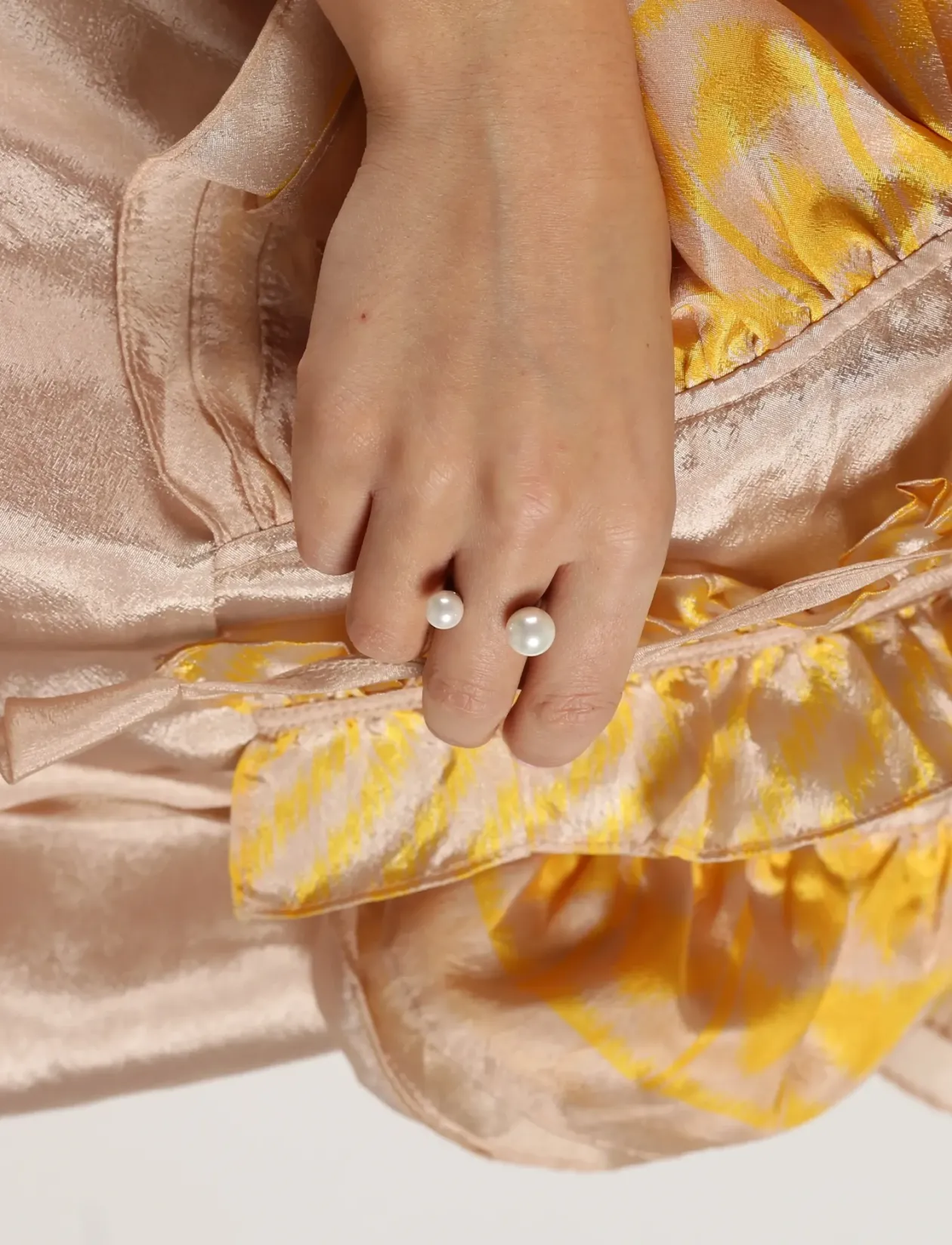 Rio double pearl ring g/white - M - Ringe
