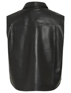 ROUCARSON LEATHER VEST - Vatterede veste