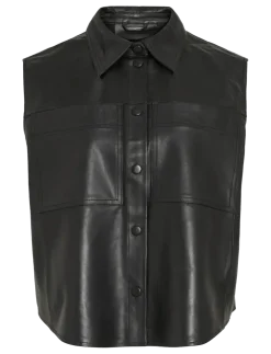 ROUCARSON LEATHER VEST - Vatterede veste
