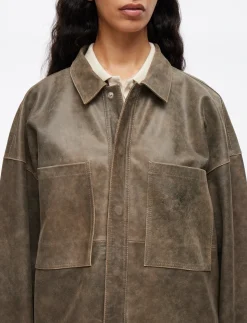 ROUNILA LS LEATHER OVERSHIRT/1 - Overshirts