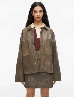 ROUNILA LS LEATHER OVERSHIRT/1 - Overshirts