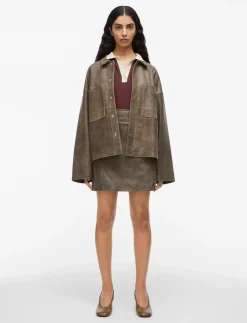 ROUNILA LS LEATHER OVERSHIRT/1 - Overshirts