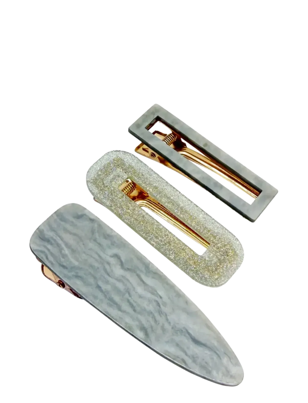 Sandy Hair Clip 3 pcs Grey - Accessories