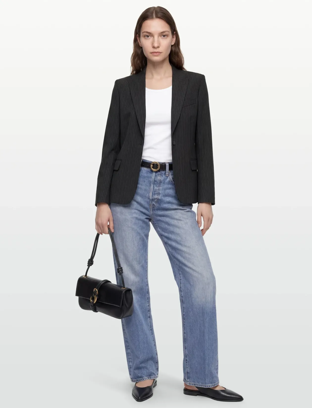 Sasha Pinstripe Blazer - Enkeltradede blazere