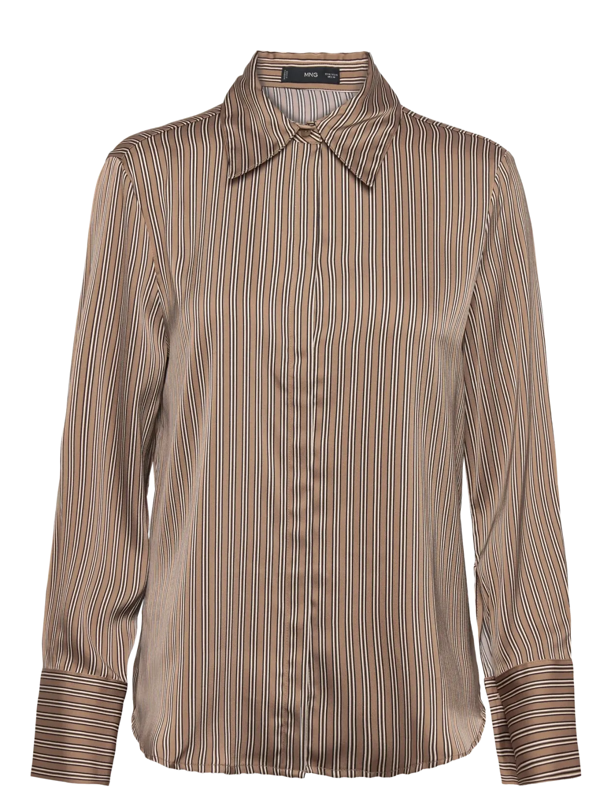Satin striped shirt - Langærmede