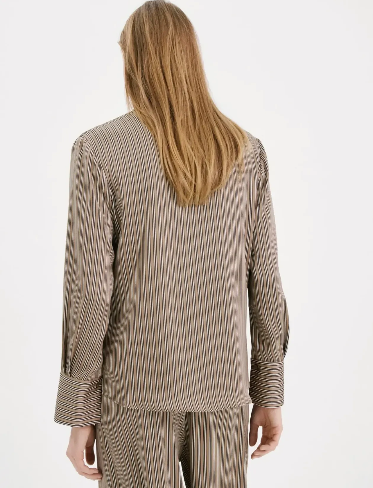 Satin striped shirt - Langærmede