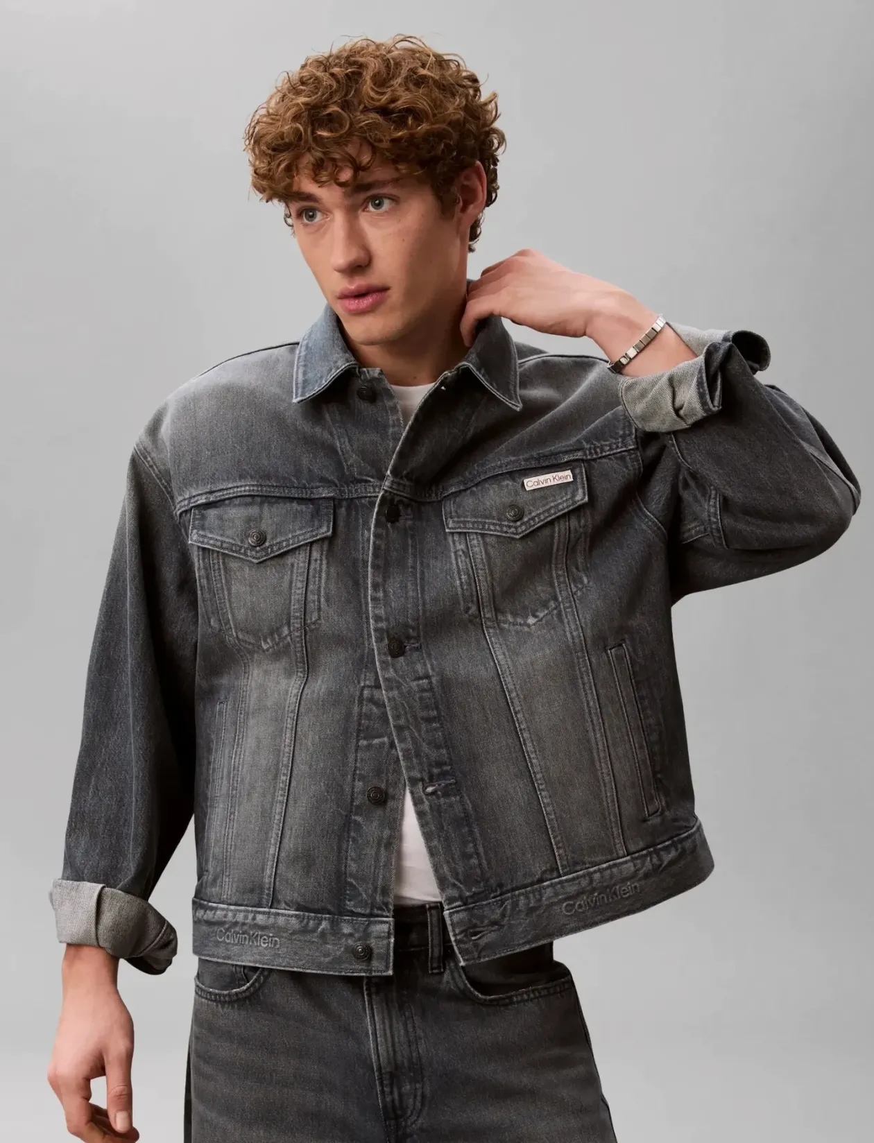 90S BLUE ASH STONE TRUCKER - Uforede denimjakker