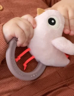 Sensory rattle w/teether Birdee Powder - Bidelegetøj