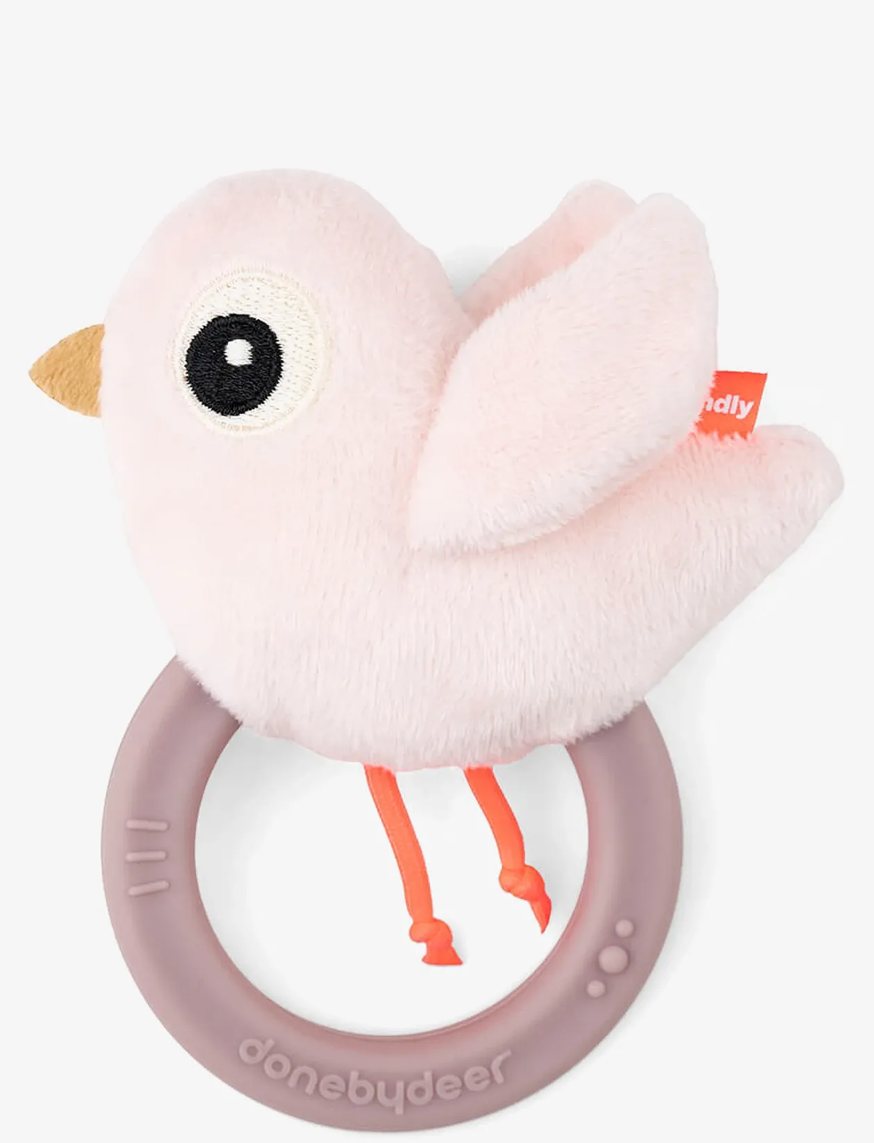 Sensory rattle w/teether Birdee Powder - Bidelegetøj
