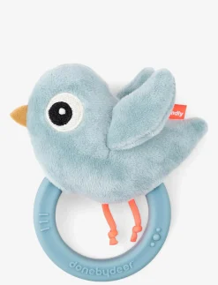 Sensory rattle w/teether Birdee Blue - Bidelegetøj