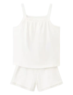Short pyjamas with openwork details - Sæt