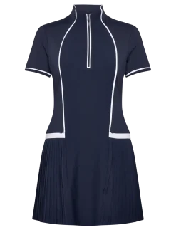 Short sleeve polo dress with piping detail - Kjoler