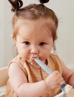 Silicone Baby Spoon Quiet Grey - Serveringssæt