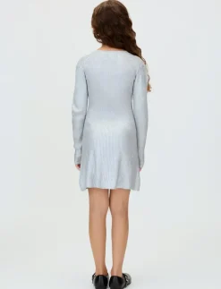 SILVER COATED LS SWEATER DRESS - Langærmede hverdagskjoler