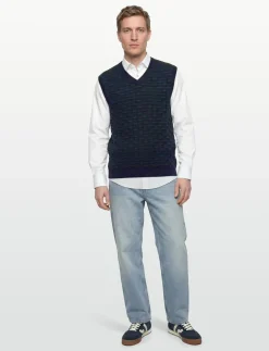 SKYLINE SWEATER VEST BASKETWEA - Strikveste