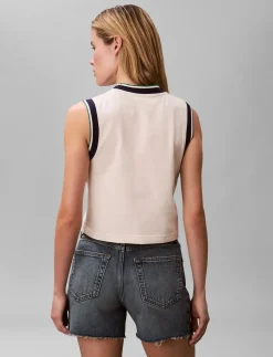 SL CTN MONOGRAM STRIPE TRIM MUSC - Ærmeløse toppe