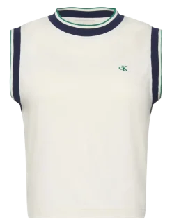 SL CTN MONOGRAM STRIPE TRIM MUSC - Ærmeløse toppe