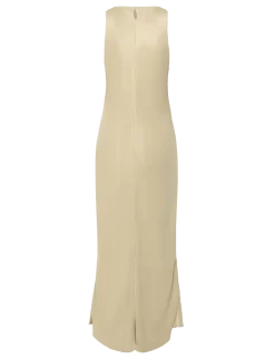 Sleeveless Fitted Satin Dress - Maxikjoler
