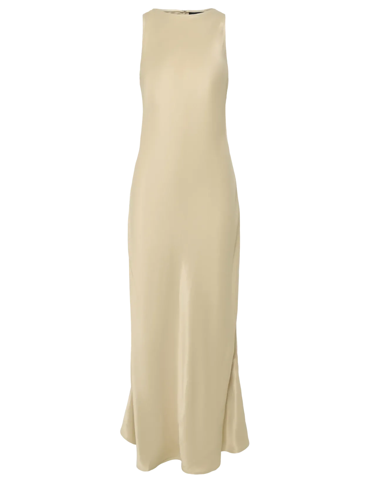Sleeveless Fitted Satin Dress - Maxikjoler