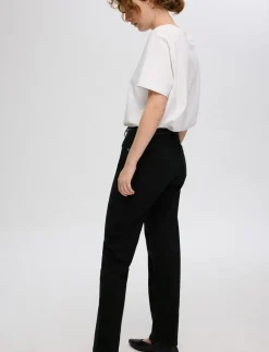 SLFALICE MW STRAIGHT BLACK JEANS NOOS - Straight jeans