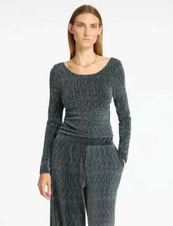 SLFANITA LS LOW BACK TOP - Langærmede toppe