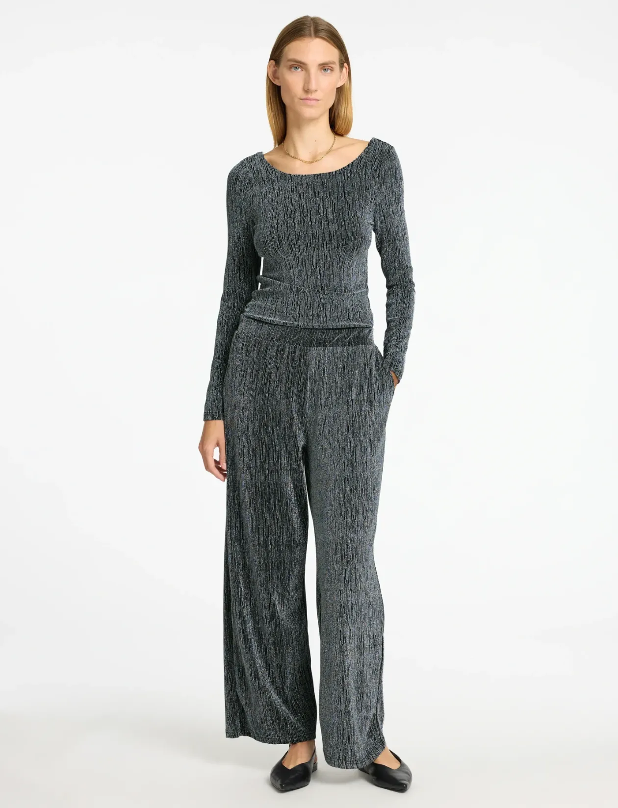 SLFANITA LS LOW BACK TOP - Langærmede toppe
