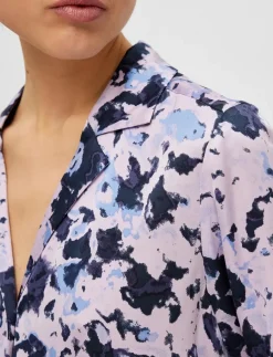 SLFARONIA LS AOP SATIN SHIRT B - Langærmede