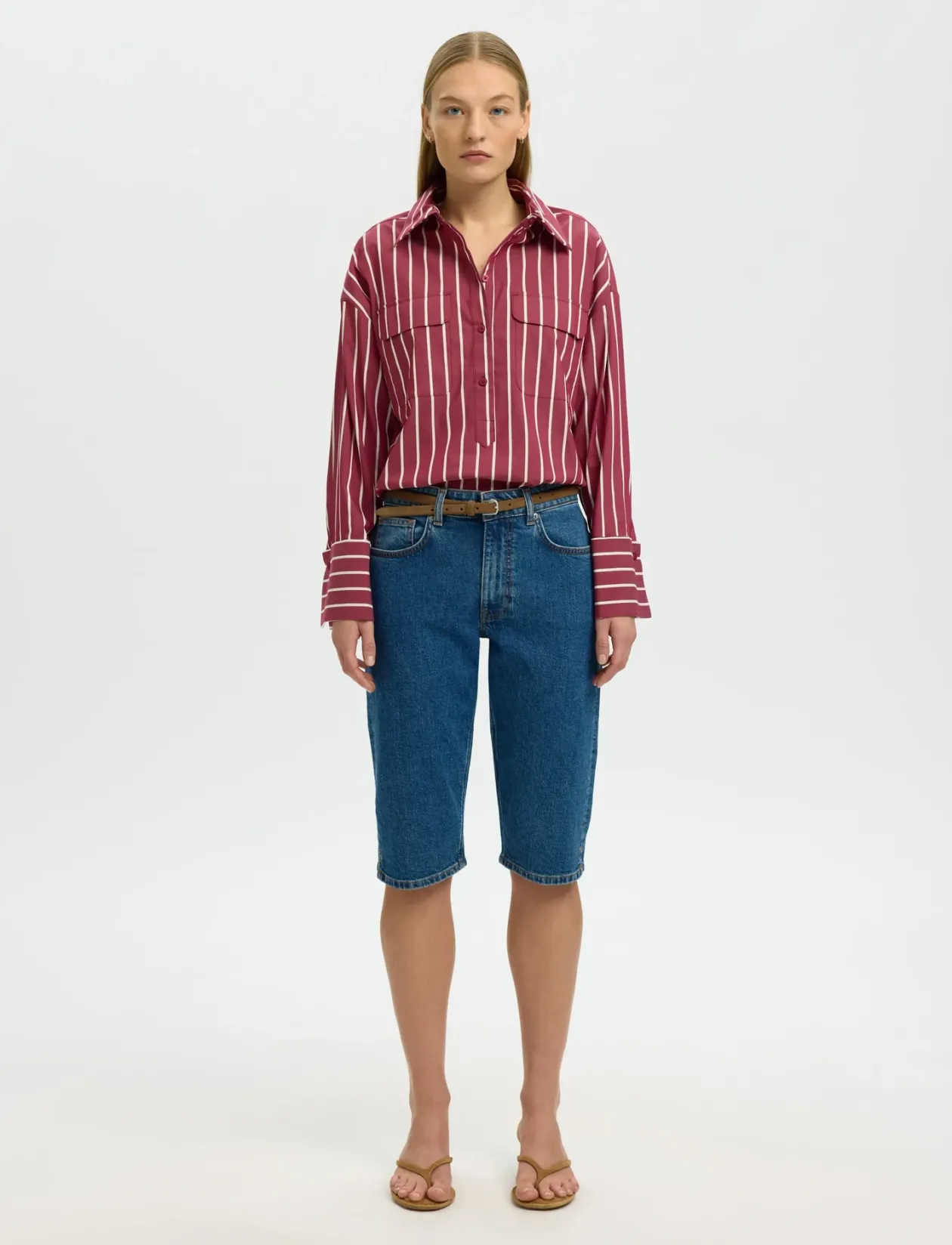 SLFBEA OVERSIZE LS SHIRT B - Langærmede