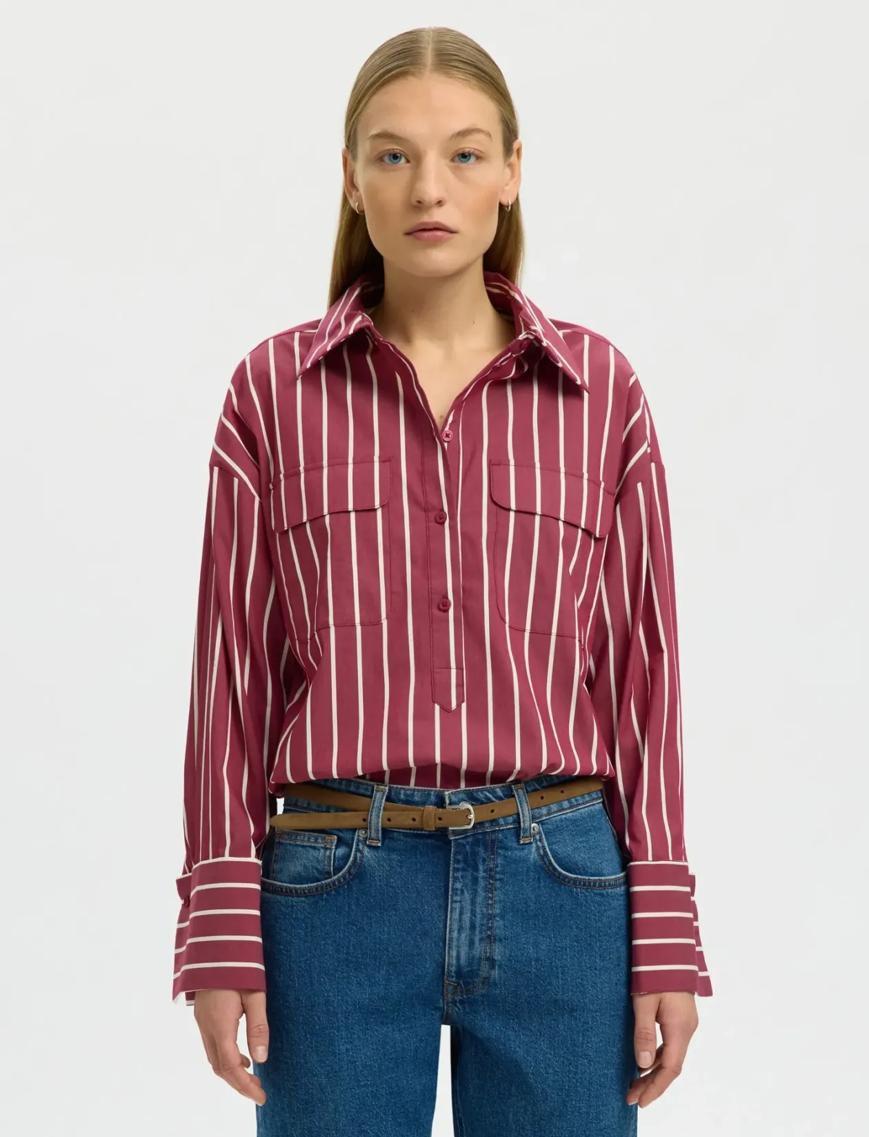 SLFBEA OVERSIZE LS SHIRT B - Langærmede
